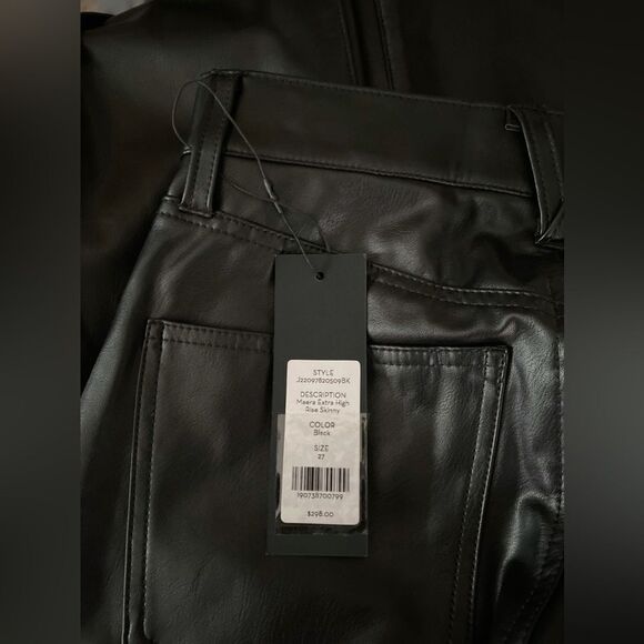 Veronica Berad Maera Extra High Rise Skinny Faux Leather Pants size 27 - Picture 10 of 13